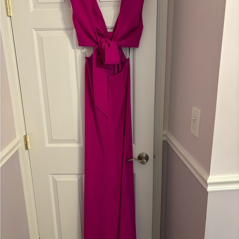Monique Lhuillier Vibrant Pink Maxi Dress - Picture 7 of 7